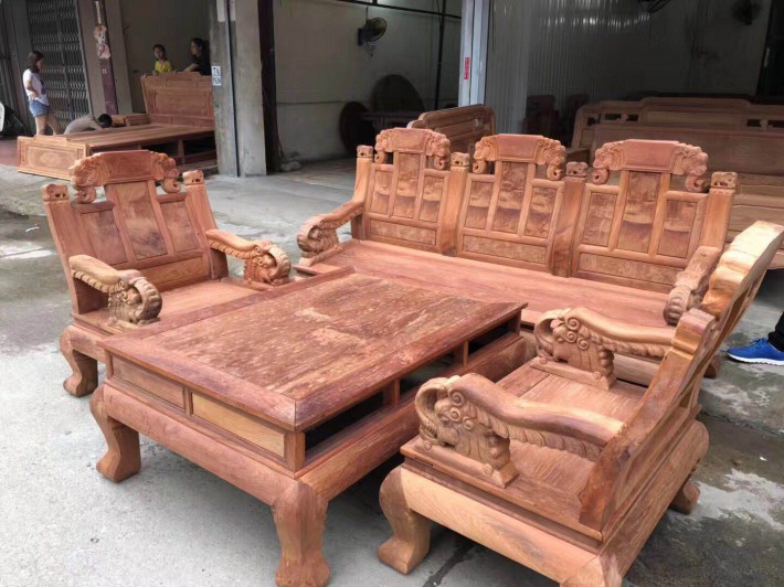 大果紫檀如意象头113沙发67缅花红木家具缅甸花梨木实木沙发产品