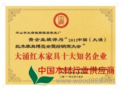 大涌红木几句十大知名企业