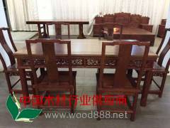 红木餐桌 花梨木长方形餐桌椅组合 餐桌全实木餐台家具类