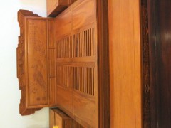 缅花檀雕孔雀大床图3