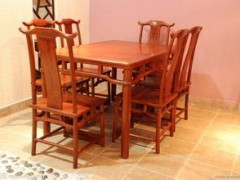 红木家具餐桌 中式仿古简约6人餐桌椅组合方形餐桌吃饭桌子