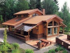木结构别墅 木房子 木屋建造 木别墅