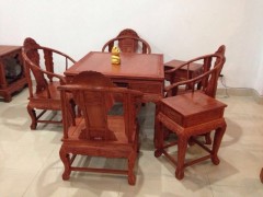 红木家具中式实木棋牌桌家用全自动电动麻将桌机餐桌两用黄花梨木