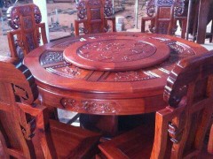 缅甸花梨 象头餐台 1.38米 配八把椅子 凭祥市匠心居红木家具店图1