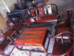 交趾黄檀、皇宫椅沙发八件套 老挝大红酸枝 除大茶几面板三拼 凭祥市匠心居红木家具店
