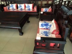 精品大红酸枝黑料 大富贵沙发 汉鼎红木家具厂出品图3