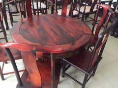 精品大红酸枝家具 大红酸枝茶台 茶桌 1.2米圆桌