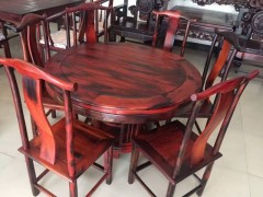 精品大红酸枝家具 大红酸枝茶台 茶桌 1.2米圆桌图2