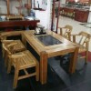 老榆木新中式餐桌椅组合全实木茶桌椅原木生态餐厅家具