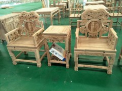 欧式实木餐桌椅组合 老榆木家具仿古豪华尺寸图1