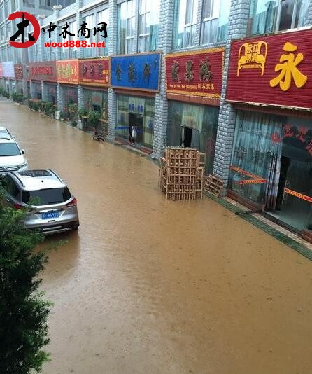 凭祥南山红木城受暴雨袭击内涝