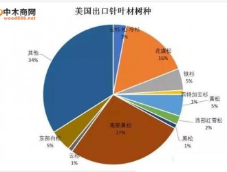 美国针叶材对华出口2016年上涨20%