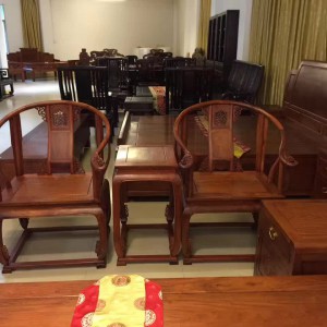 缅甸花梨皇宫椅三件套图1