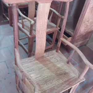 缅甸花梨写字台,官帽椅,水波纹图2
