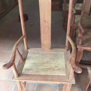 缅甸花梨写字台,官帽椅,水波纹图3