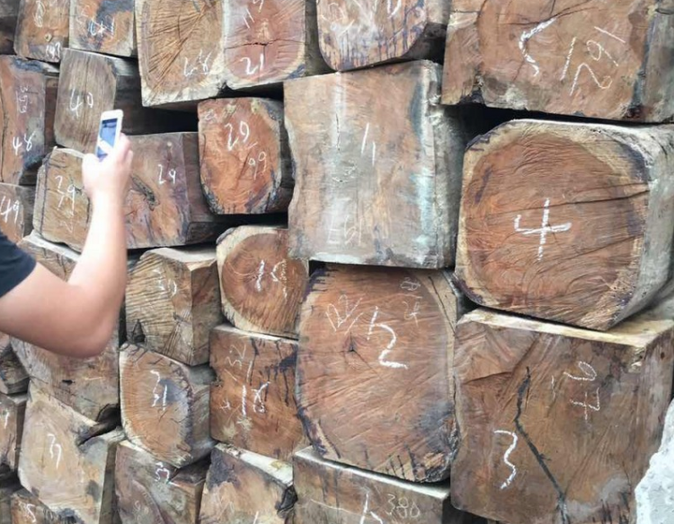 老挝阿速坡查获27车非法木材
