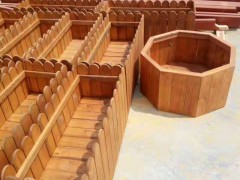 户外防腐木花箱园林景观木制品定做及安装图3