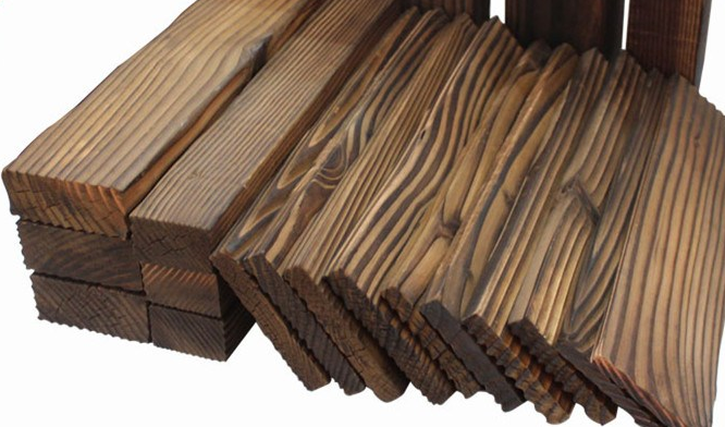 防腐剂的防腐木-深度炭化木，又称热处理木