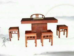 缅甸花梨精品茶桌五件套,纳善红木家具图1