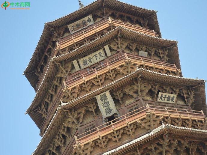 应县木塔学名佛宫寺释迦塔，坐落于山西应县