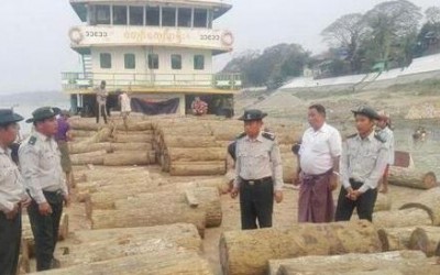 缅甸查获非法运输木材超80吨