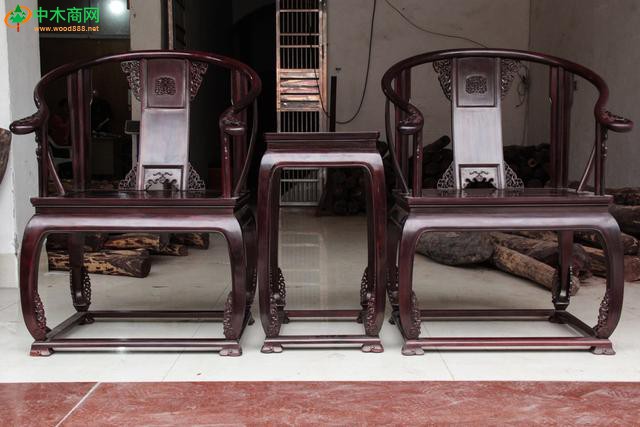 印度小叶紫檀皇宫椅三件套