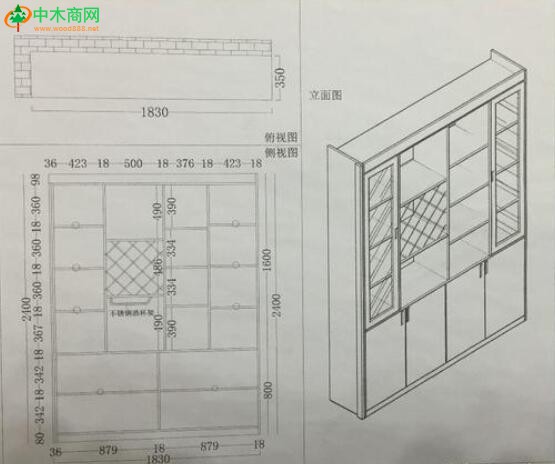 是看木工图纸的平面图，知道木作业的位置和大小