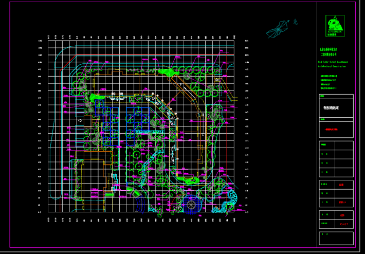 北京华鼎世家全套景观设计CAD施工图（0204北京红杉林）园建+绿化