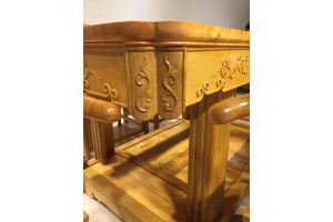 金丝楠木茶桌茶台长方桌158X85X80满花面板图3