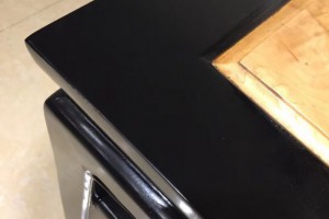 金丝楠木圆餐桌餐椅七件套黑檀木框架大叶帧楠桌面产品图3