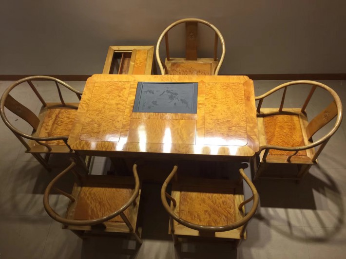 金丝楠木茶桌茶台长方桌158X85X80满花面板
