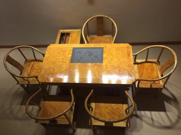 金丝楠木茶桌茶台长方桌158X85X80满花面板
