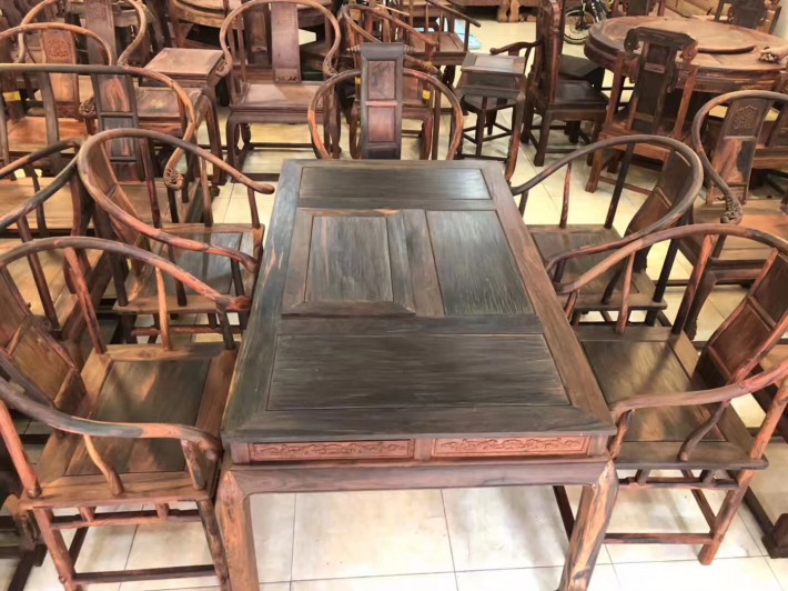 古典中式大红酸枝红木实木功夫办公室茶桌椅组合茶台家用传统简约品牌