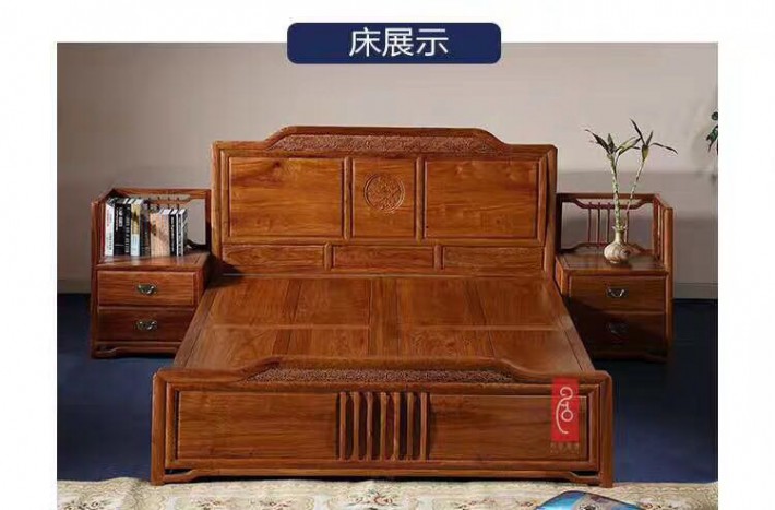 明清古典缅甸花梨实木大床1.8米双人床
