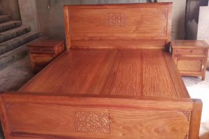 缅甸黄花梨明清古典实木大床1.8米双人床 缅花床成顺(康之居)红木家具​图2
