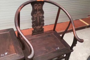 老挝大红酸枝福临门圈椅三件套坐板1.2公分独板拆房老料