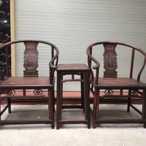 老挝大红酸枝福临门圈椅三件套坐板1.2公分独板拆房老料无拼补无白皮品牌