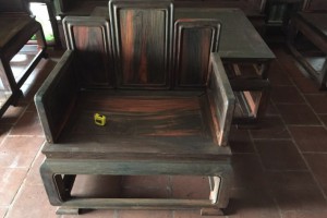 老挝大红酸枝五屏宝座沙发交趾黄檀独板实木休闲椅组合十件套红木家具产品图2