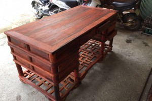 红木家具/老挝大红酸枝古典书桌椅/交趾黄檀办公桌/实木写字台图片
