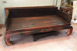 老挝大红酸枝曲尺罗汉床三件套_中式红木古典家具罗汉榻实木沙发床组合睡榻图片