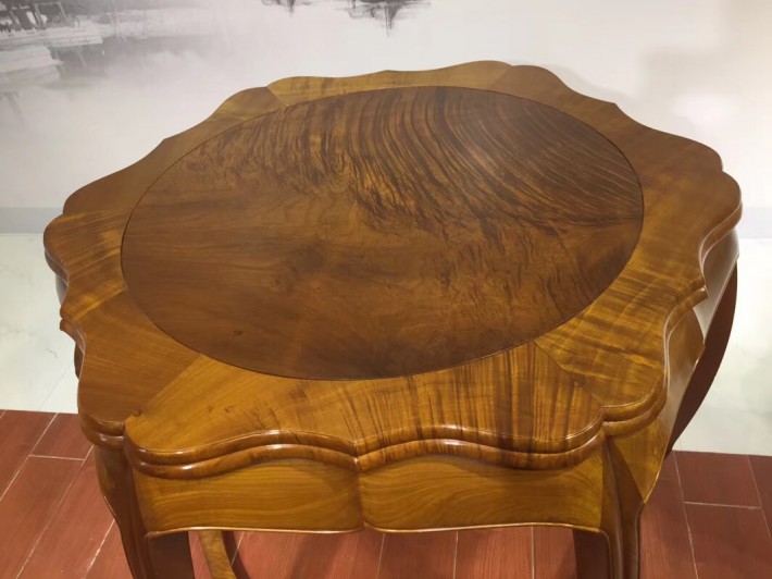 缅甸金丝楠木直径1.13米梅花圆桌