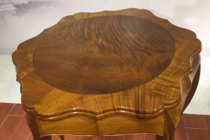 缅甸金丝楠木餐桌黄金楠直径1.13米梅花圆桌7件套休闲桌红木家具图片