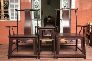 老挝大红酸枝(交趾黄檀)老料椅子茶几三件套四出头精工品质产品图3