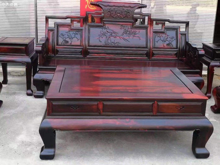 老挝大红酸枝沙发6件套广西御红轩红木家具怎么卖