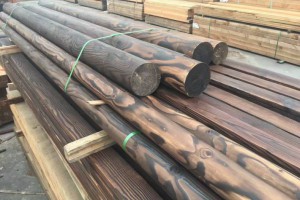 厂家长期供应樟子松碳化木防腐木原木