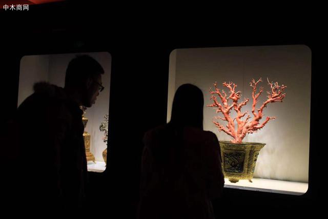珍宝馆改成后展出故宫最大的珊瑚制品。