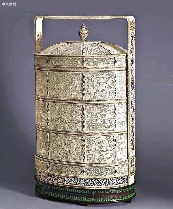 象牙镂雕提食盒，现藏于台北故宫博物院