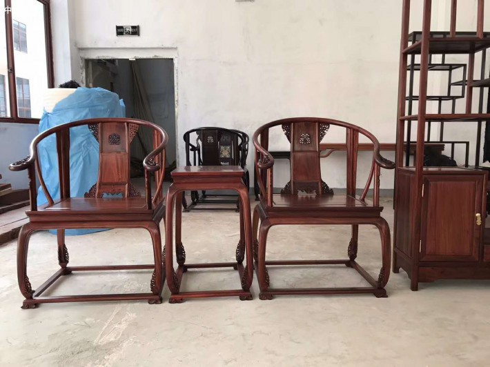 赞比亚血檀圈椅家具高清图片