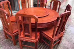 红木家具厂家直销 缅甸花梨木餐桌图2