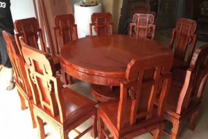 红木家具厂家直销 缅甸花梨木餐桌图3